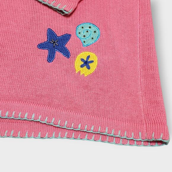 Quacker Factory 3X Button Front Cardigan Summer Beach Pelican Pink Grandmacore - Picture 7 of 15